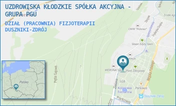 DZIAŁ (PRACOWNIA) FIZJOTERAPII - UZDROWISKA KŁODZKIE SPÓŁKA AKCYJNA - GRUPA PGU - UL. ZIELONA 23,  DUSZNIKI-ZDRÓJ