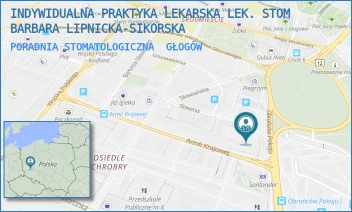 PORADNIA STOMATOLOGICZNA - INDYWIDUALNA PRAKTYKA LEKARSKA LEK. STOM BARBARA LIPNICKA-SIKORSKA - UL. OBROŃCÓW POKOJU 8A,  GŁOGÓW