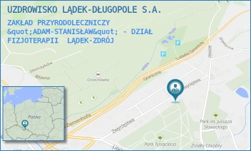 ZAKŁAD PRZYRODOLECZNICZY "ADAM-STANISŁAW" - DZIAŁ FIZJOTERAPII - UZDROWISKO LĄDEK-DŁUGOPOLE S.A. - UL. WOLNOŚCI 2,  LĄDEK-ZDRÓJ