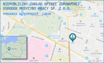 PORADNIA OSTEOPOROZY - NIEPUBLICZNY ZAKŁAD OPIEKI ZDROWOTNEJ OŚRODEK MEDYCYNY PRACY SP. Z O.O. - UL. SŁONECZNA 1,  LUBIN