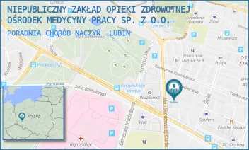 PORADNIA CHORÓB NACZYŃ - NIEPUBLICZNY ZAKŁAD OPIEKI ZDROWOTNEJ OŚRODEK MEDYCYNY PRACY SP. Z O.O. - UL. SŁONECZNA 1,  LUBIN