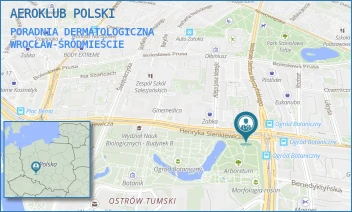 PORADNIA DERMATOLOGICZNA - AEROKLUB POLSKI - UL. H. SIENKIEWICZA 108-110,  WROCŁAW-ŚRÓDMIEŚCIE