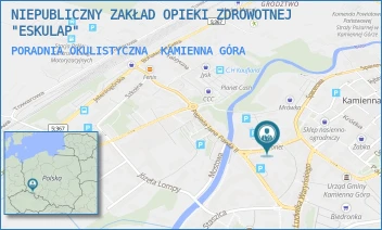 PORADNIA OKULISTYCZNA - NIEPUBLICZNY ZAKŁAD OPIEKI ZDROWOTNEJ "ESKULAP" - UL. WŁADYSŁAWA BRONIEWSKIEGO 26/26A,  KAMIENNA GÓRA