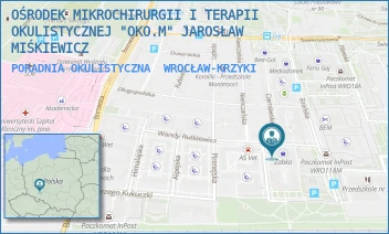 PORADNIA OKULISTYCZNA - OŚRODEK MIKROCHIRURGII I TERAPII OKULISTYCZNEJ "OKO.M" JAROSŁAW MIŚKIEWICZ - UL. WANDY RUTKIEWICZ 25A,  WROCŁAW-KRZYKI