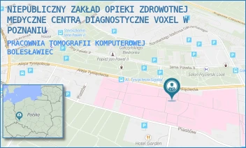 PRACOWNIA TOMOGRAFII KOMPUTEROWEJ - NIEPUBLICZNY ZAKŁAD OPIEKI ZDROWOTNEJ MEDYCZNE CENTRA DIAGNOSTYCZNE VOXEL W POZNANIU - ALEJA TYSIĄCLECIA 30,  BOLESŁAWIEC