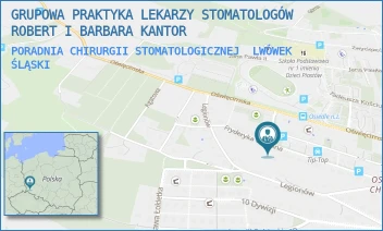 PORADNIA CHIRURGII STOMATOLOGICZNEJ - GRUPOWA PRAKTYKA LEKARZY STOMATOLOGÓW ROBERT I BARBARA KANTOR - UL. FRYDERYKA CHOPINA 23B,  LWÓWEK ŚLĄSKI