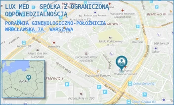 PORADNIA GINEKOLOGICZNO-POŁOŻNICZA WROCŁAWSKA 7A - LUX MED - SPÓŁKA Z OGRANICZONĄ ODPOWIEDZIALNOŚCIĄ - WROCŁAWSKA 7A,  WARSZAWA