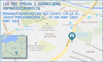 PORADNIA NEUROLOGICZNA DLA DZIECI (CM LX UL. JÓZEFA PONIATOWSKIEGO 2,  33-300 NOWY SĄCZ) - LUX MED - SPÓŁKA Z OGRANICZONĄ ODPOWIEDZIALNOŚCIĄ - JÓZEFA PONIATOWSKIEGO 2,  NOWY SĄCZ