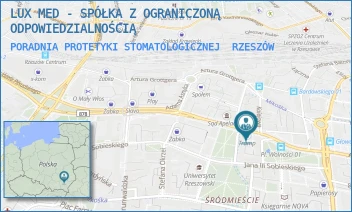 PORADNIA PROTETYKI STOMATOLOGICZNEJ - LUX MED - SPÓŁKA Z OGRANICZONĄ ODPOWIEDZIALNOŚCIĄ - AL. JÓZEFA PIŁSUDSKIEGO 31,  RZESZÓW