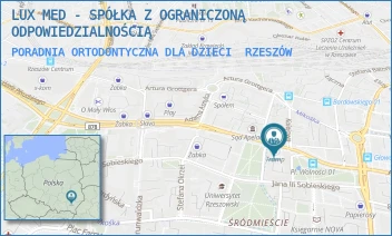 PORADNIA ORTODONTYCZNA DLA DZIECI - LUX MED - SPÓŁKA Z OGRANICZONĄ ODPOWIEDZIALNOŚCIĄ - AL. JÓZEFA PIŁSUDSKIEGO 31,  RZESZÓW