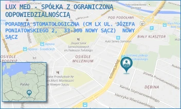 PORADNIA STOMATOLOGICZNA (CM LX UL. JÓZEFA PONIATOWSKIEGO 2,  33-300 NOWY SĄCZ) - LUX MED - SPÓŁKA Z OGRANICZONĄ ODPOWIEDZIALNOŚCIĄ - UL. JÓZEFA PONIATOWSKIEGO 2,  NOWY SĄCZ