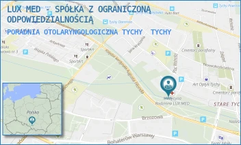 PORADNIA OTOLARYNGOLOGICZNA TYCHY - LUX MED SPÓŁKA Z OGRANICZONĄ ODPOWIEDZIALNOŚCIĄ - UL. DAMROTA 47A,  TYCHY