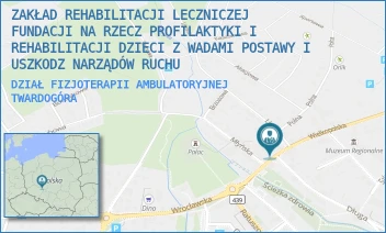 DZIAŁ FIZJOTERAPII AMBULATORYJNEJ - ZAKŁAD REHABILITACJI LECZNICZEJ FUNDACJI NA RZECZ PROFILAKTYKI I REHABILITACJI DZIECI Z WADAMI POSTAWY I USZKODZ NARZĄDÓW RUCHU - UL. WIELKOPOLSKA 11,  TWARDOGÓRA