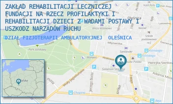 DZIAŁ FIZJOTERAPII AMBULATORYJNEJ - ZAKŁAD REHABILITACJI LECZNICZEJ FUNDACJI NA RZECZ PROFILAKTYKI I REHABILITACJI DZIECI Z WADAMI POSTAWY I USZKODZ NARZĄDÓW RUCHU - UL. 3 MAJA 24/OFIC.,  OLEŚNICA