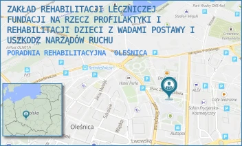 PORADNIA REHABILITACYJNA - ZAKŁAD REHABILITACJI LECZNICZEJ FUNDACJI NA RZECZ PROFILAKTYKI I REHABILITACJI DZIECI Z WADAMI POSTAWY I USZKODZ NARZĄDÓW RUCHU - UL. PLAC ZWYCIĘSTWA 1,  OLEŚNICA