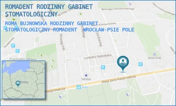 ROMA BUJNOWSKA RODZINNY GABINET STOMATOLOGICZNY ROMADENT - ROMADENT RODZINNY GABINET STOMATOLOGICZNY - UL. WŁADYSŁAWA SYROKOMLI 1,  WROCŁAW-PSIE POLE