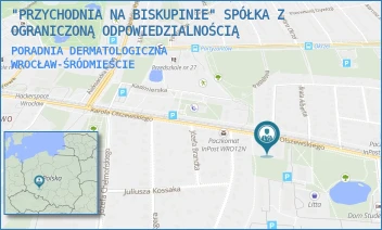 PORADNIA DERMATOLOGICZNA - "PRZYCHODNIA NA BISKUPINIE" SPÓŁKA Z OGRANICZONĄ ODPOWIEDZIALNOŚCIĄ - UL. KAROLA OLSZEWSKIEGO 21,  WROCŁAW-ŚRÓDMIEŚCIE