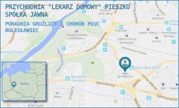 PORADNIA GRUŹLICY I CHORÓB PŁUC - PRZYCHODNIA "LEKARZ DOMOWY" PIESZKO SPÓŁKA JAWNA - UL. DOLNE MŁYNY 21 AIB,  BOLESŁAWIEC