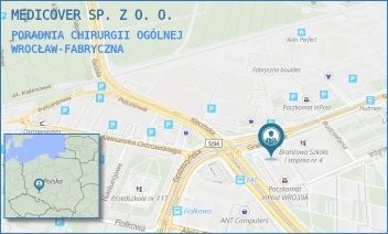 PORADNIA CHIRURGII OGÓLNEJ - MEDICOVER SP. Z O. O. - UL. GRABISZYŃSKA 240,  WROCŁAW-FABRYCZNA