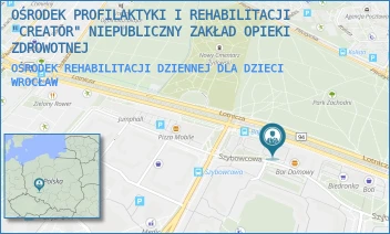OŚRODEK REHABILITACJI DZIENNEJ DLA DZIECI - OŚRODEK PROFILAKTYKI I REHABILITACJI "CREATOR" NIEPUBLICZNY ZAKŁAD OPIEKI ZDROWOTNEJ - UL. SZYBOWCOWA 23,  WROCŁAW