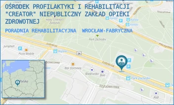 PORADNIA REHABILITACYJNA - OŚRODEK PROFILAKTYKI I REHABILITACJI "CREATOR" NIEPUBLICZNY ZAKŁAD OPIEKI ZDROWOTNEJ - UL. LOTNICZA 37,  WROCŁAW-FABRYCZNA