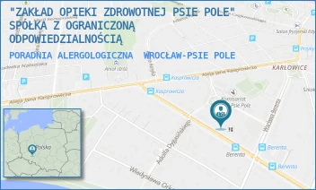 PORADNIA ALERGOLOGICZNA - "ZAKŁAD OPIEKI ZDROWOTNEJ PSIE POLE" SPÓŁKA Z OGRANICZONĄ ODPOWIEDZIALNOŚCIĄ - UL. BOYA-ŻELEŃSKIEGO 22,  WROCŁAW-PSIE POLE