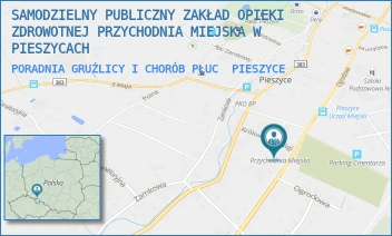 PORADNIA GRUŹLICY I CHORÓB PŁUC - SAMODZIELNY PUBLICZNY ZAKŁAD OPIEKI ZDROWOTNEJ PRZYCHODNIA MIEJSKA W PIESZYCACH - UL. KRÓLOWEJ JADWIGI 1,  PIESZYCE