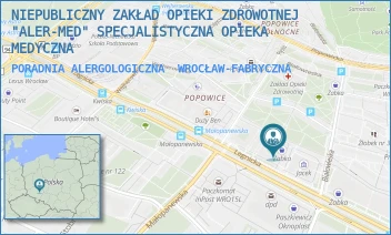 PORADNIA ALERGOLOGICZNA - NIEPUBLICZNY ZAKŁAD OPIEKI ZDROWOTNEJ "ALER-MED" SPECJALISTYCZNA OPIEKA MEDYCZNA - UL. LEGNICKA 55/U4,  WROCŁAW-FABRYCZNA