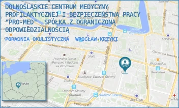 PORADNIA OKULISTYCZNA - DOLNOŚLĄSKIE CENTRUM MEDYCYNY PROFILAKTYCZNEJ I BEZPIECZEŃSTWA PRACY  "PRO-MED"  SPÓŁKA Z OGRANICZONĄ ODPOWIEDZIALNOŚCIĄ - UL. GWARNA 6A,  WROCŁAW-KRZYKI