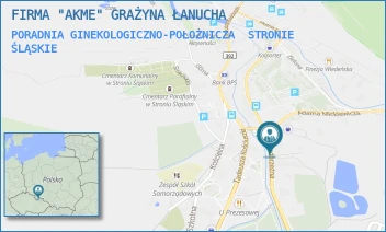 PORADNIA GINEKOLOGICZNO-POŁOŻNICZA - FIRMA "AKME" GRAŻYNA ŁANUCHA - UL. NADBRZEŻNA 18,  STRONIE ŚLĄSKIE
