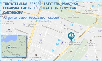 PORADNIA DERMATOLOGICZNA - INDYWIDUALNA SPECJALISTYCZNA PRAKTYKA LEKARSKA GABINET DERMATOLOGICZNY EWA KANIGOWSKA - UL. BUDOWLANYCH 6B,  GŁOGÓW