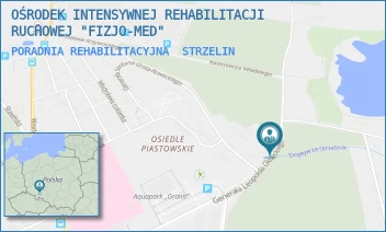 PORADNIA REHABILITACYJNA - OŚRODEK INTENSYWNEJ REHABILITACJI RUCHOWEJ "FIZJO-MED" - UL. GEN. LEOPOLDA OKULICKIEGO 9,  STRZELIN