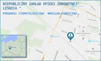 PORADNIA STOMATOLOGICZNA - NIEPUBLICZNY ZAKŁAD OPIEKI ZDROWOTNEJ" LEŚNICA " - UL. PAWŁA ELUARDA 3-7,  WROCŁAW-FABRYCZNA