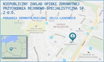 PORADNIA DERMATOLOGICZNA - NIEPUBLICZNY ZAKLAD OPIEKI ZDROWOTNEJ PRZYCHODNIA REJONOWO-SPECJALISTYCZNA SP. Z O.O. - UL. JÓZEFA BOŻKA 13,  JELCZ-LASKOWICE