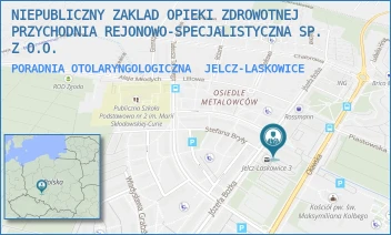 PORADNIA OTOLARYNGOLOGICZNA - NIEPUBLICZNY ZAKLAD OPIEKI ZDROWOTNEJ PRZYCHODNIA REJONOWO-SPECJALISTYCZNA SP. Z O.O. - UL. JÓZEFA BOŻKA 13,  JELCZ-LASKOWICE