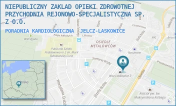 PORADNIA KARDIOLOGICZNA - NIEPUBLICZNY ZAKLAD OPIEKI ZDROWOTNEJ PRZYCHODNIA REJONOWO-SPECJALISTYCZNA SP. Z O.O. - UL. JÓZEFA BOŻKA 13,  JELCZ-LASKOWICE