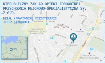 DZIAŁ (PRACOWNIA) FIZJOTERAPII - NIEPUBLICZNY ZAKLAD OPIEKI ZDROWOTNEJ PRZYCHODNIA REJONOWO-SPECJALISTYCZNA SP. Z O.O. - UL. JÓZEFA BOŻKA 13,  JELCZ-LASKOWICE