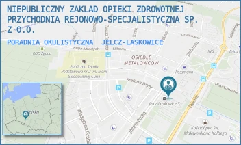 PORADNIA OKULISTYCZNA - NIEPUBLICZNY ZAKLAD OPIEKI ZDROWOTNEJ PRZYCHODNIA REJONOWO-SPECJALISTYCZNA SP. Z O.O. - UL. JÓZEFA BOŻKA 13,  JELCZ-LASKOWICE