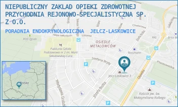 PORADNIA ENDOKRYNOLOGICZNA - NIEPUBLICZNY ZAKLAD OPIEKI ZDROWOTNEJ PRZYCHODNIA REJONOWO-SPECJALISTYCZNA SP. Z O.O. - UL. JÓZEFA BOŻKA 13,  JELCZ-LASKOWICE