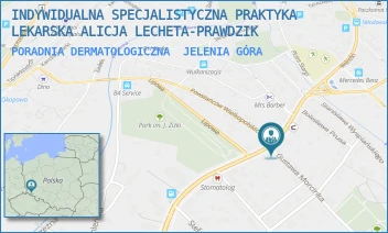 PORADNIA DERMATOLOGICZNA - INDYWIDUALNA SPECJALISTYCZNA PRAKTYKA LEKARSKA ALICJA LECHETA-PRAWDZIK - UL. GUSTAWA MORCINKA 1,  JELENIA GÓRA