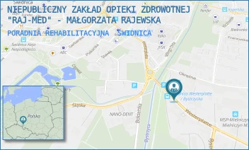 PORADNIA REHABILITACYJNA - NIEPUBLICZNY ZAKŁAD OPIEKI ZDROWOTNEJ "RAJ-MED" - MAŁGORZATA RAJEWSKA - UL. WESTERPLATTE 53,  ŚWIDNICA