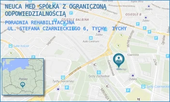 PORADNIA REHABILITACYJNA 
 UL. STEFANA CZARNIECKIEGO 6, TYCHY - ŚWIAT ZDROWIA OPERATOR MEDYCZNY SP. Z O.O - UL. STEFANA CZARNIECKIEGO 6,  TYCHY