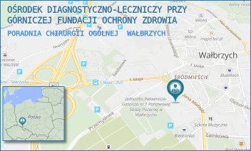 PORADNIA CHIRURGII OGÓLNEJ - OŚRODEK DIAGNOSTYCZNO-LECZNICZY PRZY GÓRNICZEJ FUNDACJI OCHRONY ZDROWIA - UL. MATEJKI 5A,  WAŁBRZYCH