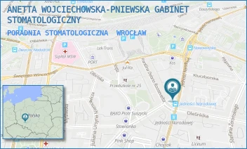 PORADNIA STOMATOLOGICZNA - ANETTA WOJCIECHOWSKA-PNIEWSKA GABINET STOMATOLOGICZNY - UL. JEDNOŚCI NARODOWEJ 116A,  WROCŁAW