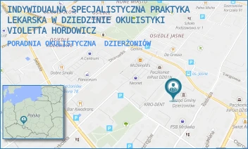 PORADNIA OKULISTYCZNA - INDYWIDUALNA SPECJALISTYCZNA PRAKTYKA LEKARSKA W DZIEDZINIE OKULISTYKI VIOLETTA HORDOWICZ - UL. PIASTOWSKA 1,  DZIERŻONIÓW