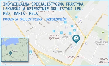 PORADNIA OKULISTYCZNA - INDYWIDUALNA SPECJALISTYCZNA PRAKTYKA LEKARSKA W DZIEDZINIE OKULISTYKA LEK. MED. MARTA TRELA - UL. OSIEDLE ZŁOTE 7A,  DZIERŻONIÓW
