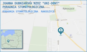 PORADNIA STOMATOLOGICZNA - JOANNA DUBNIAŃSKA NZOZ "UNI-DENT" PORADNIA STOMATOLOGICZNA - UL. ŚREDZKA 1,  RAKOSZYCE