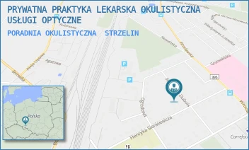 PORADNIA OKULISTYCZNA - PRYWATNA PRAKTYKA LEKARSKA OKULISTYCZNA USŁUGI OPTYCZNE - UL. STANISŁAWA DUBOIS 5,  STRZELIN