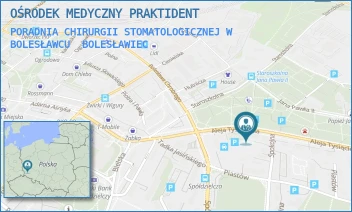 PORADNIA CHIRURGII STOMATOLOGICZNEJ W BOLESŁAWCU - OŚRODEK MEDYCZNY PRAKTIDENT - TYSIĄCLECIA 10/A,B,  BOLESŁAWIEC