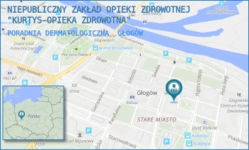 PORADNIA DERMATOLOGICZNA - NIEPUBLICZNY ZAKŁAD OPIEKI ZDROWOTNEJ "KURTYS-OPIEKA ZDROWOTNA" - UL. POLSKA 4,  GŁOGÓW